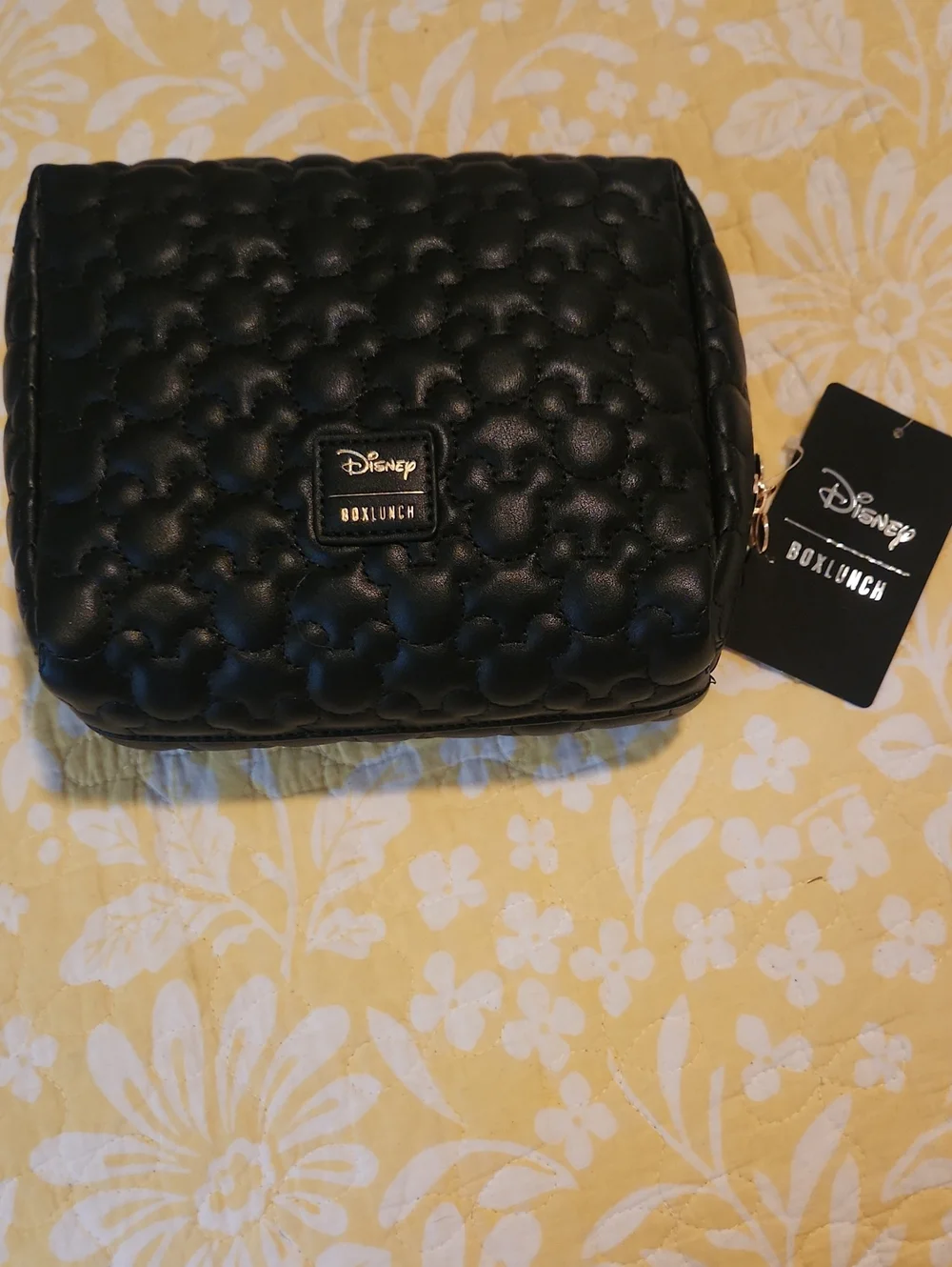 Disney Boxlunch Quilted Black Cosmetic Bag